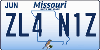 MO license plate ZL4N1Z