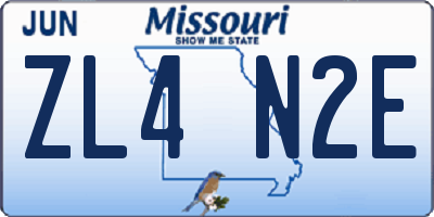 MO license plate ZL4N2E