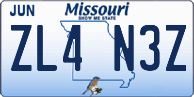 MO license plate ZL4N3Z