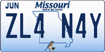 MO license plate ZL4N4Y