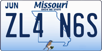 MO license plate ZL4N6S