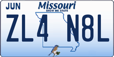MO license plate ZL4N8L