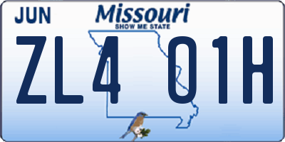 MO license plate ZL4O1H