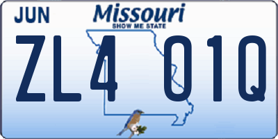 MO license plate ZL4O1Q