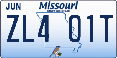 MO license plate ZL4O1T