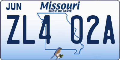MO license plate ZL4O2A