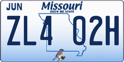 MO license plate ZL4O2H
