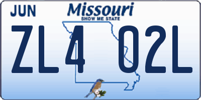 MO license plate ZL4O2L