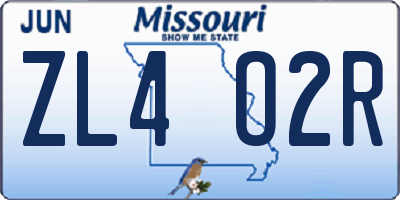 MO license plate ZL4O2R