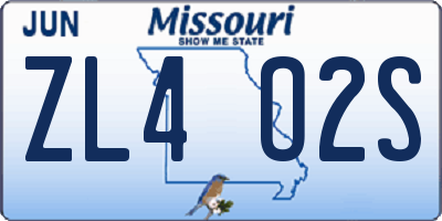 MO license plate ZL4O2S