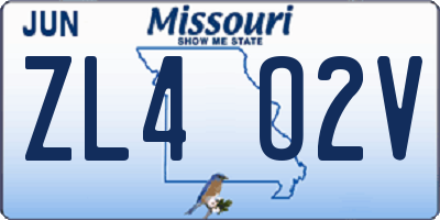 MO license plate ZL4O2V