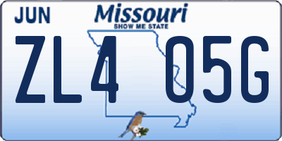MO license plate ZL4O5G