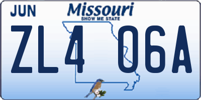 MO license plate ZL4O6A