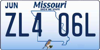 MO license plate ZL4O6L