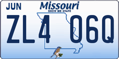 MO license plate ZL4O6Q