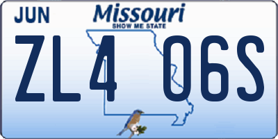 MO license plate ZL4O6S
