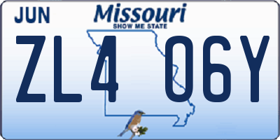 MO license plate ZL4O6Y