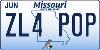 MO license plate ZL4P0P