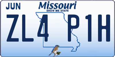MO license plate ZL4P1H