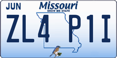 MO license plate ZL4P1I