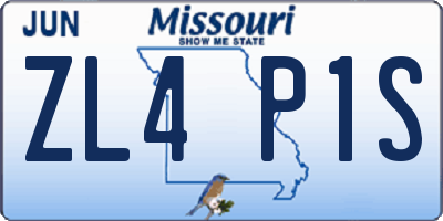 MO license plate ZL4P1S