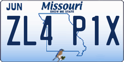 MO license plate ZL4P1X