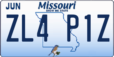 MO license plate ZL4P1Z