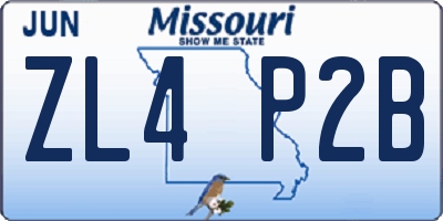 MO license plate ZL4P2B