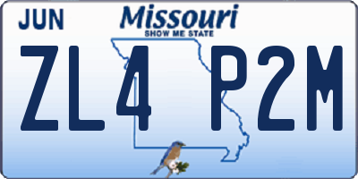MO license plate ZL4P2M