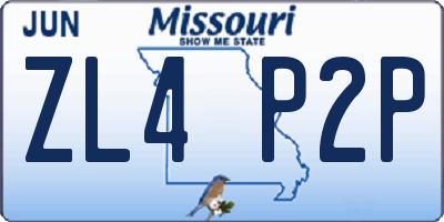 MO license plate ZL4P2P