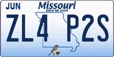 MO license plate ZL4P2S