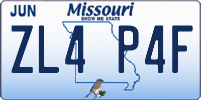 MO license plate ZL4P4F