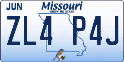 MO license plate ZL4P4J