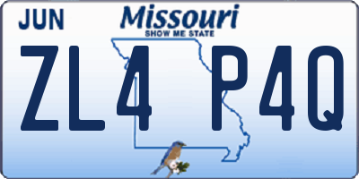 MO license plate ZL4P4Q