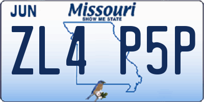 MO license plate ZL4P5P
