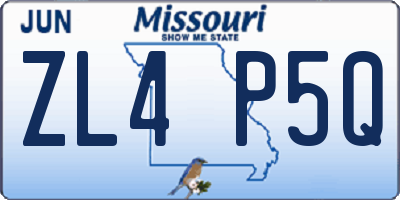 MO license plate ZL4P5Q