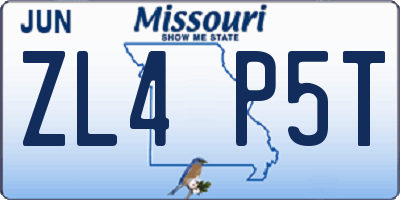 MO license plate ZL4P5T