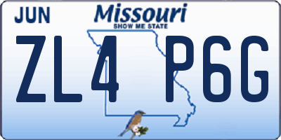 MO license plate ZL4P6G