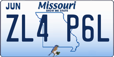 MO license plate ZL4P6L