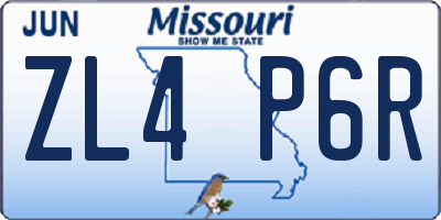 MO license plate ZL4P6R