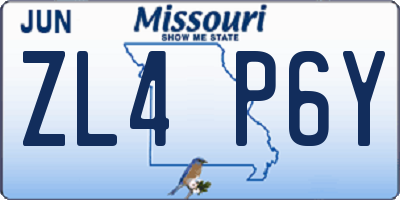 MO license plate ZL4P6Y