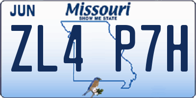 MO license plate ZL4P7H