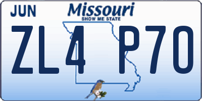MO license plate ZL4P7O