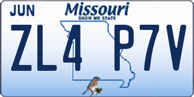 MO license plate ZL4P7V