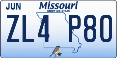 MO license plate ZL4P8O