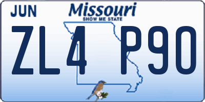 MO license plate ZL4P9O