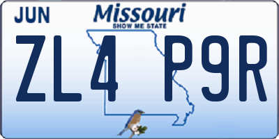 MO license plate ZL4P9R