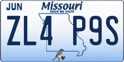 MO license plate ZL4P9S