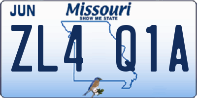MO license plate ZL4Q1A