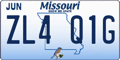 MO license plate ZL4Q1G